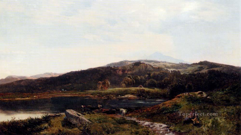 Llyn y Ddinas North Wales landscape Sidney Richard Percy Oil Paintings